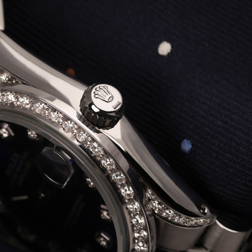 Rolex31mm SS Purple Dial Custom Diamonds - Picture 2 of 7